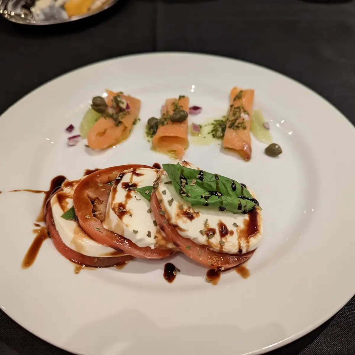 Caprese Salad & Smoked Salmon with Capers