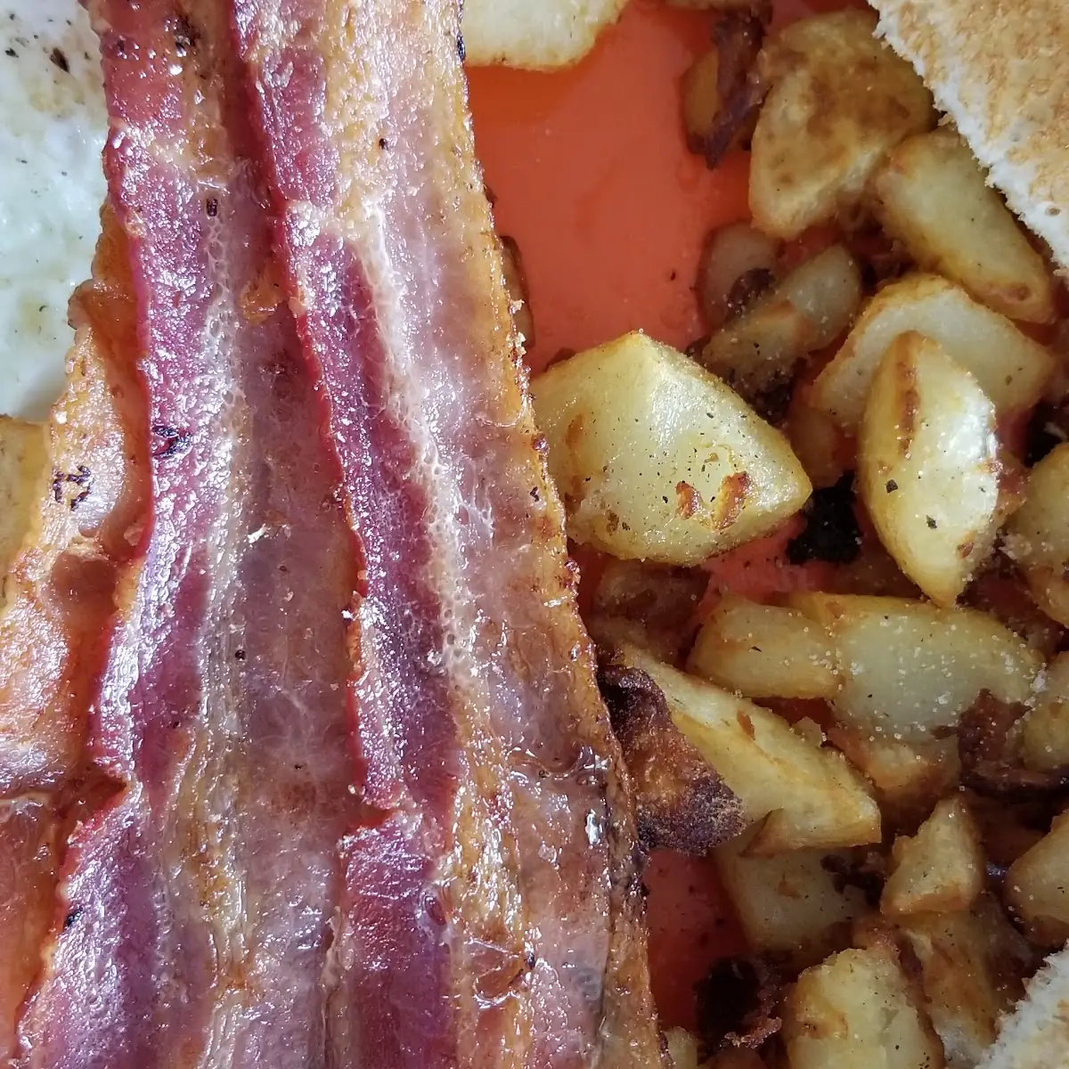 Eggs Bacon Home Fries and Toast