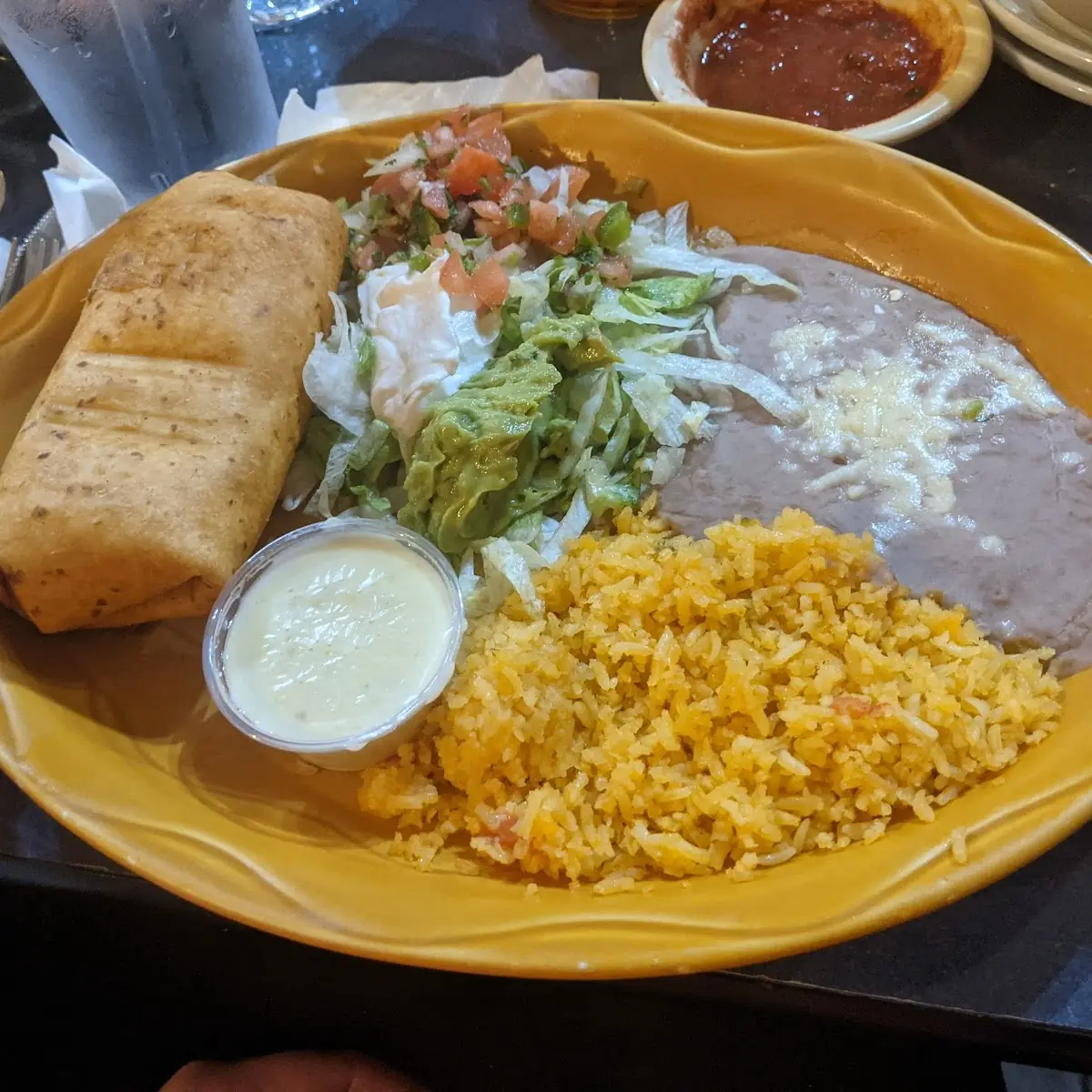 One Chile Relleno One Taco One Enchilada Beans & Rice