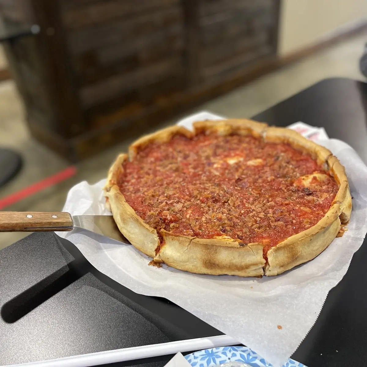 Deep Dish Sausage and Pepperoni Pizza