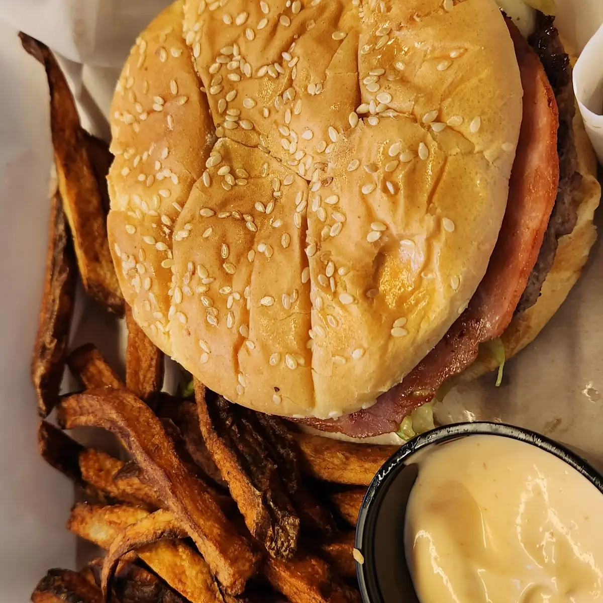 Ham & Swiss Burger