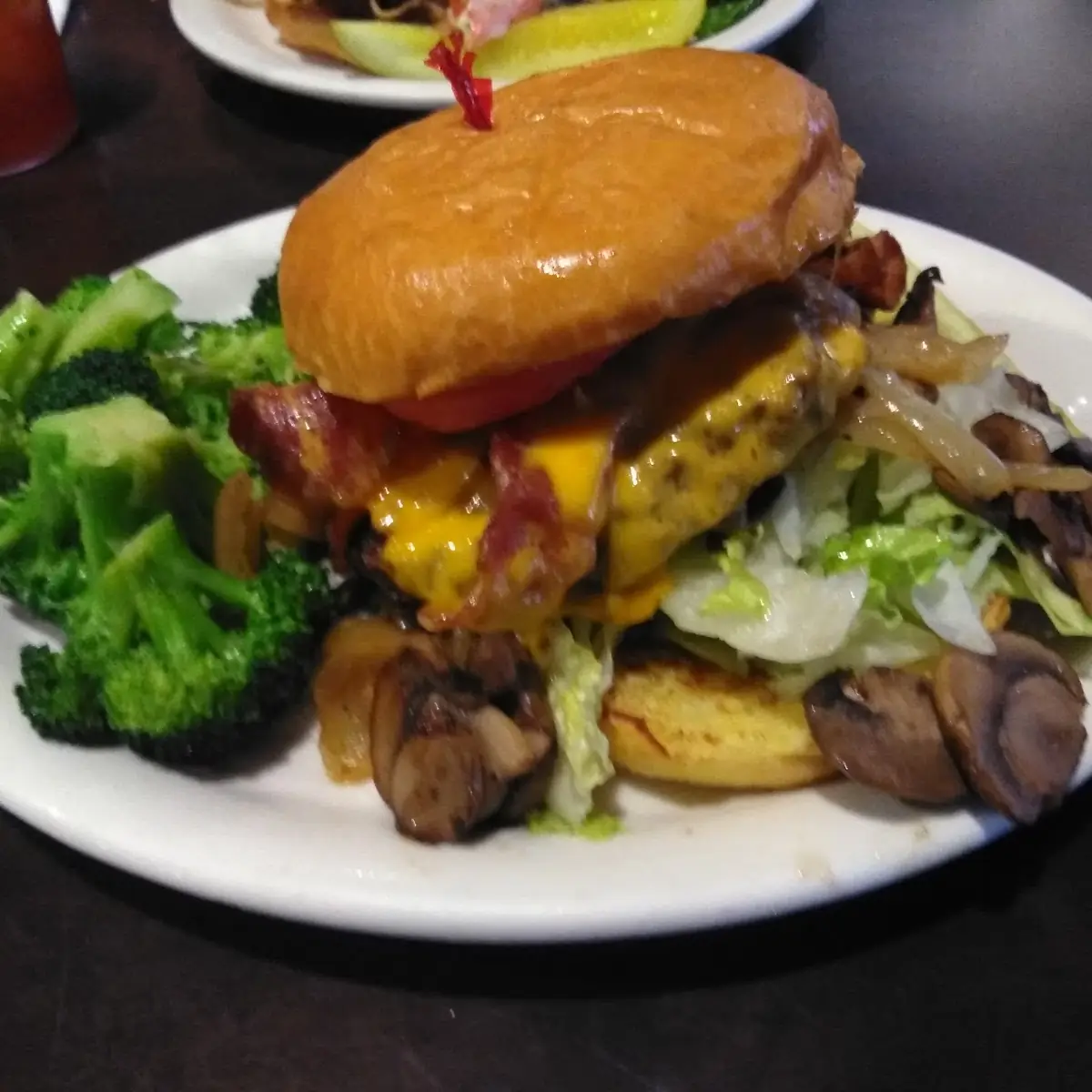 Chelsea Burger with Steamed Broccoli