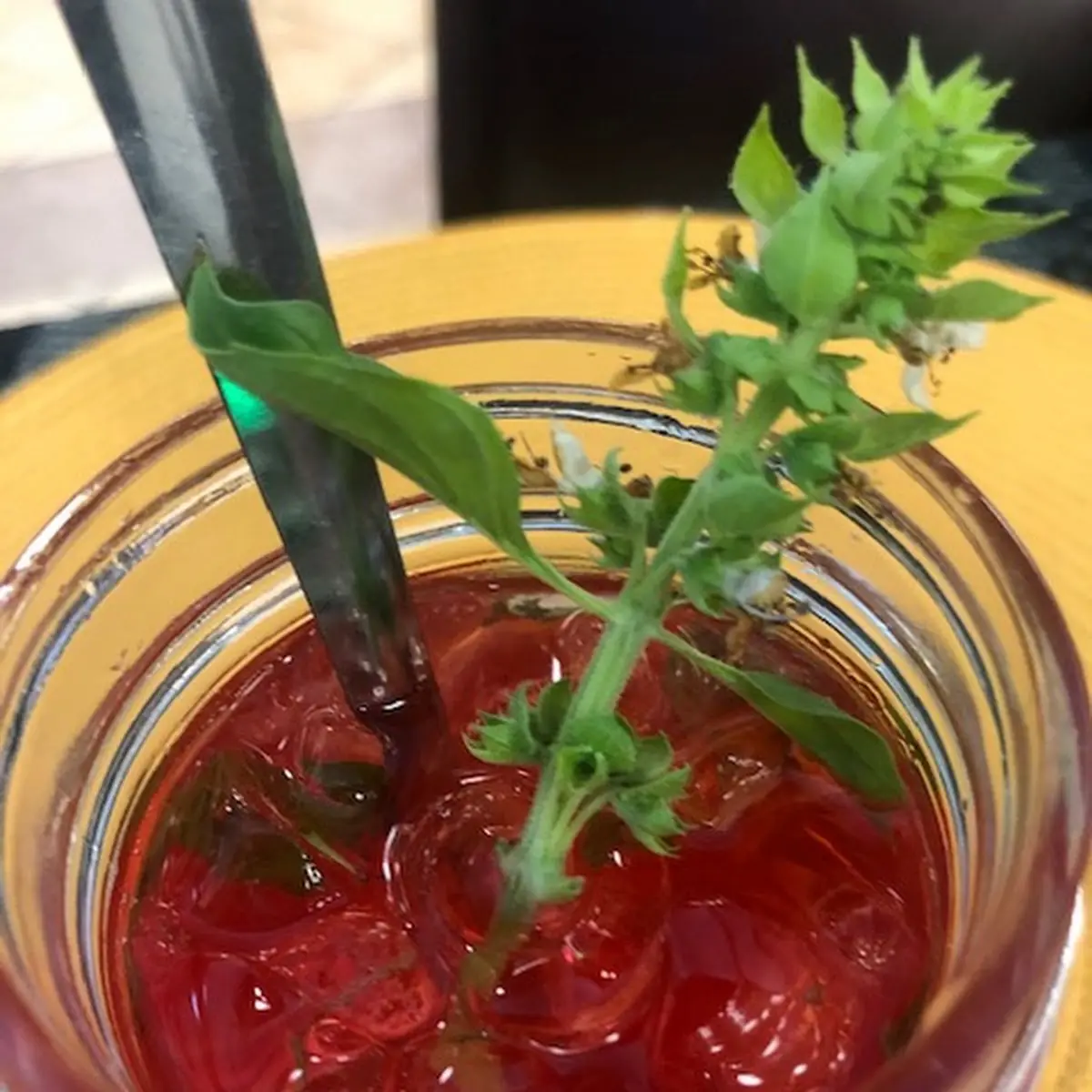Pomegranate Basil Iced Green Tea