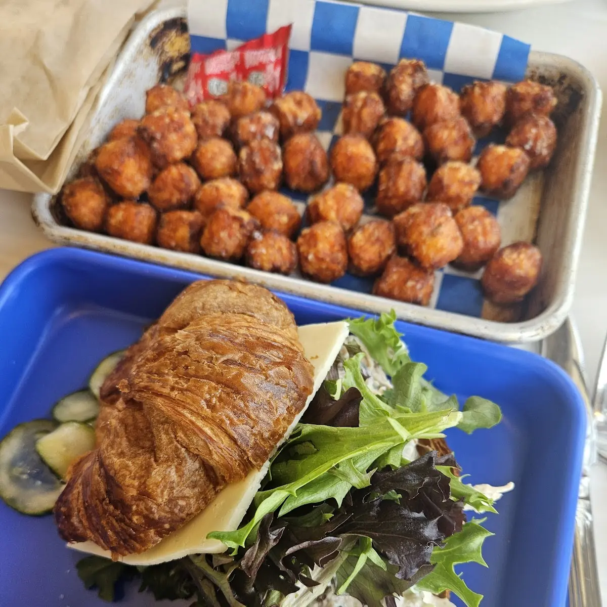 Waldorf Croissant Chicken Creamy Dressing Grape Walnut Celery Apple Swiss Mixed Greens