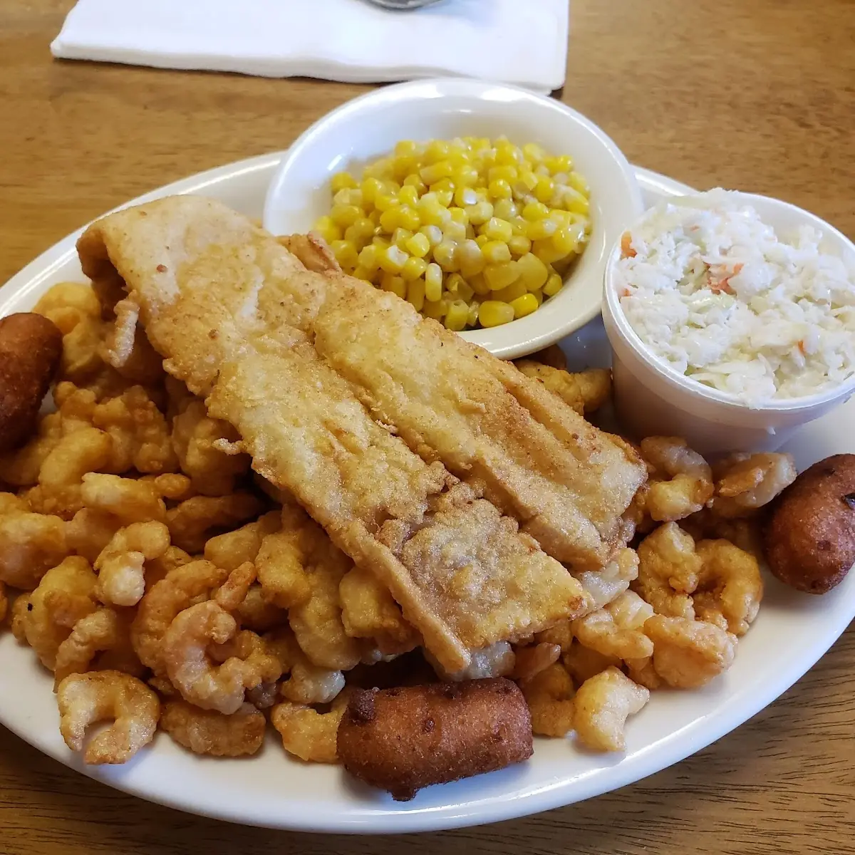 Fish & Shrimp Chips and Hush Puppies