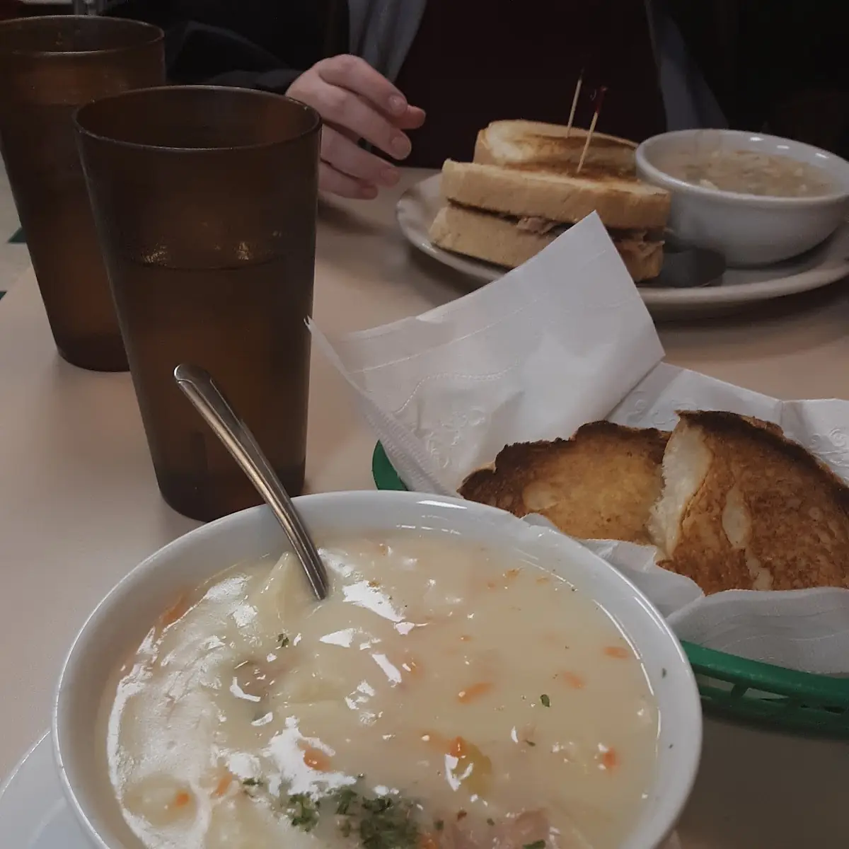 Turkey Noodle Soup with Bread