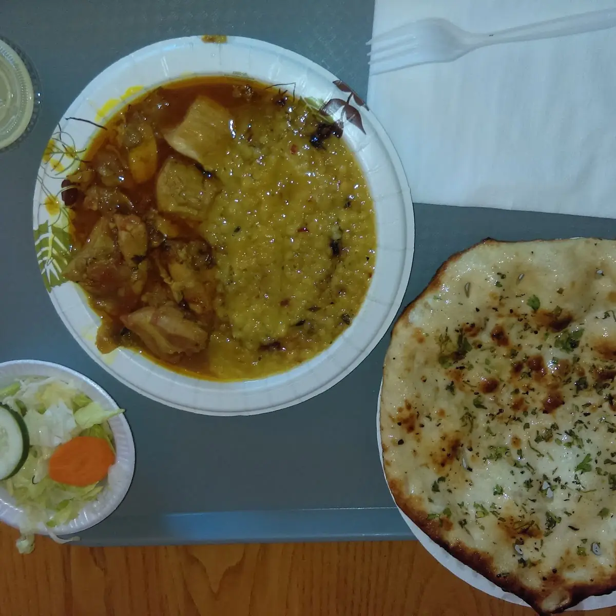 Chicken Curry Naan Lentils