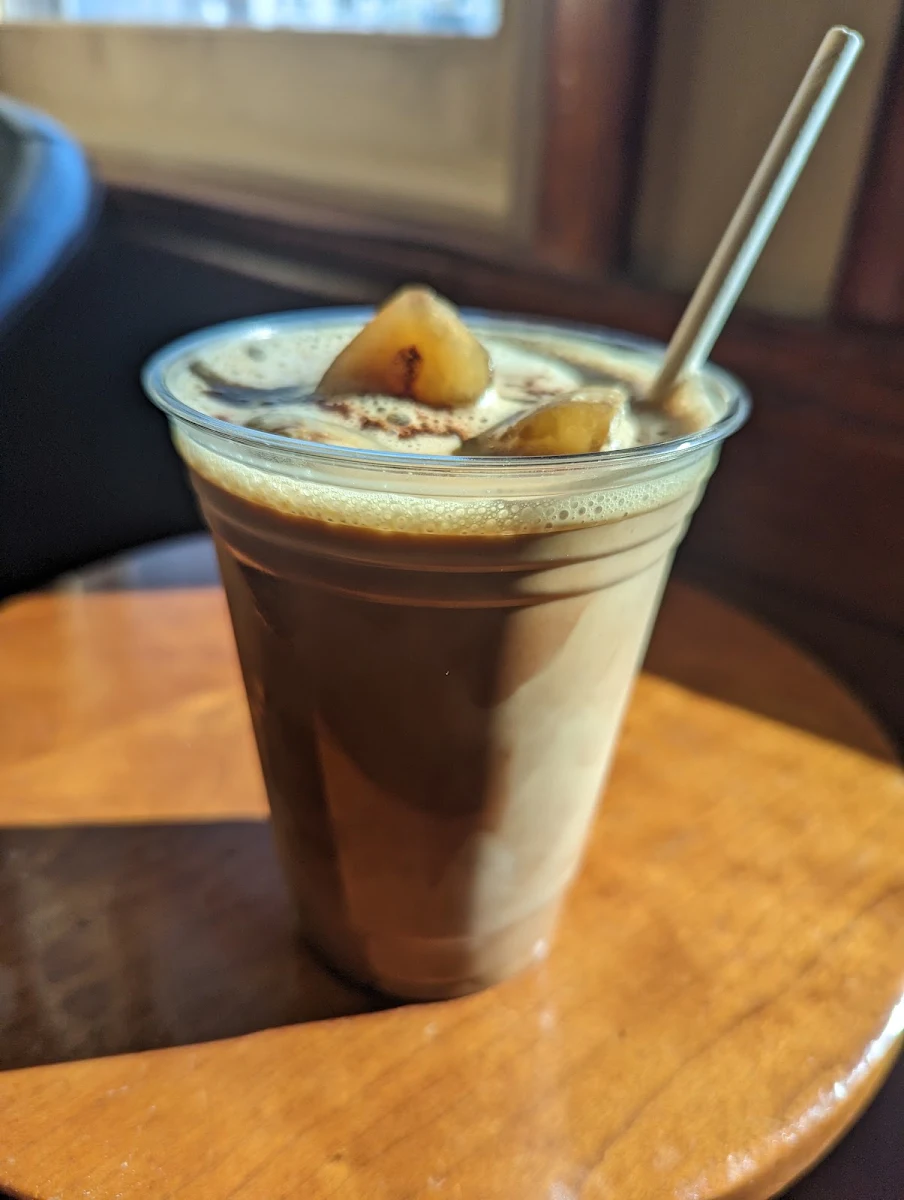 Iced Mocha with Roasted Almond Milk
