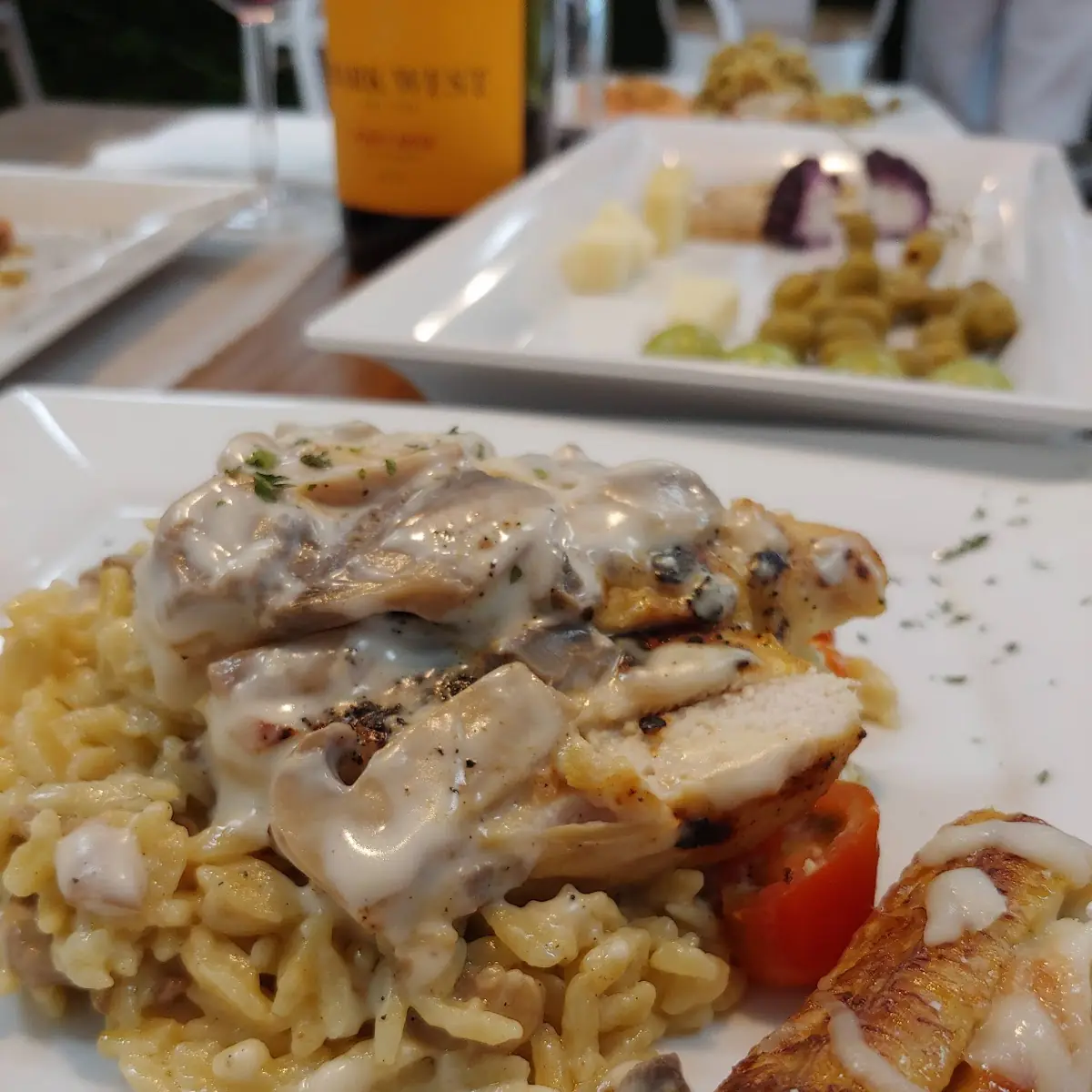 Chicken with Alfredo Pasta