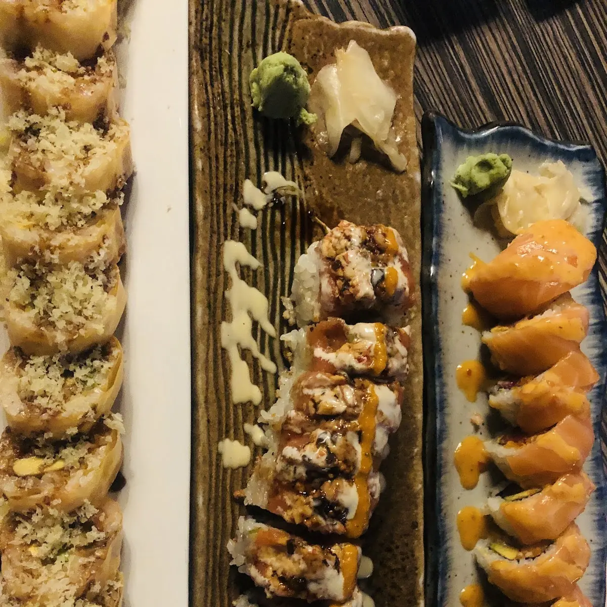 Sushi Rolls with Soy Sauce and Ginger