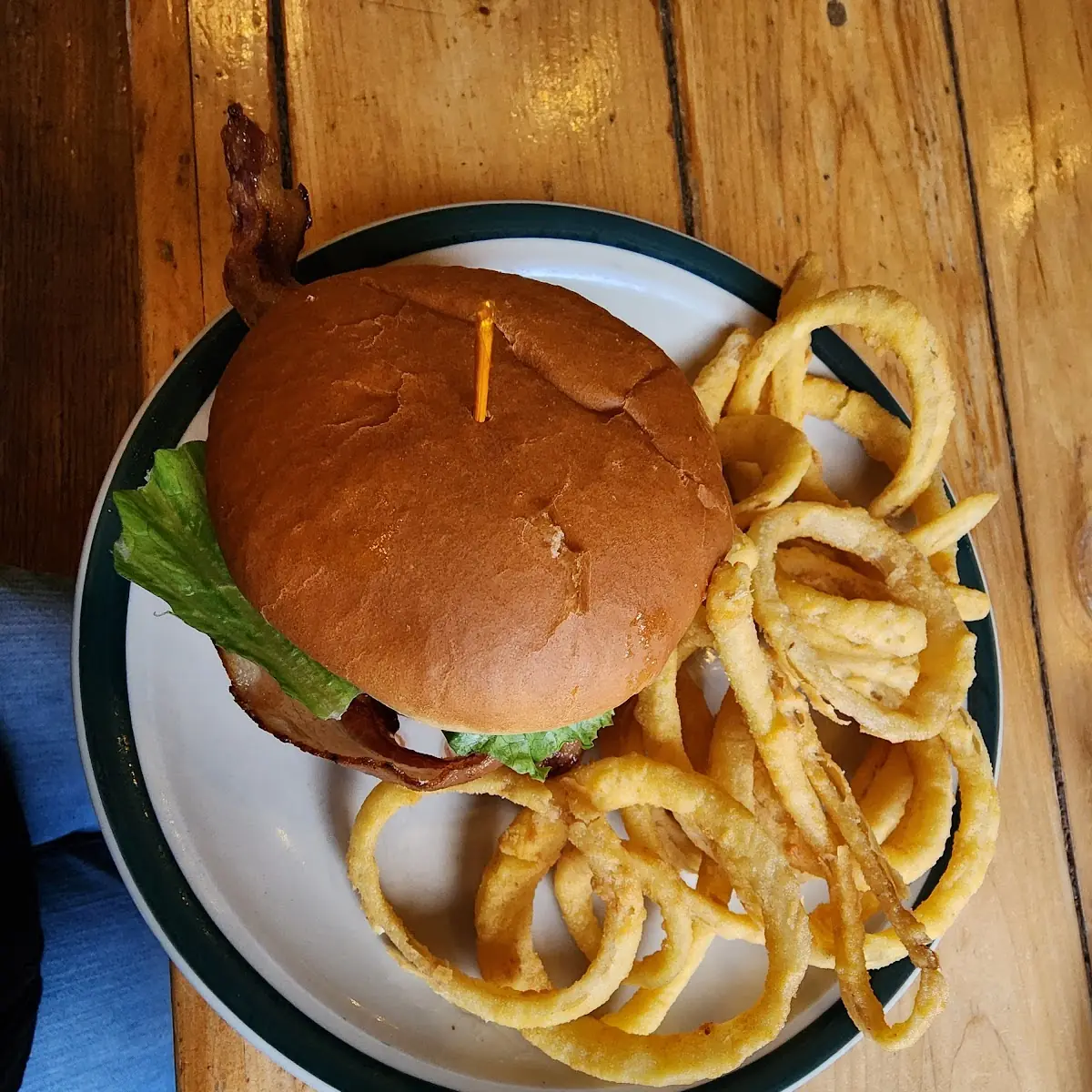 Bacon Cheeseburger & Onion Rings