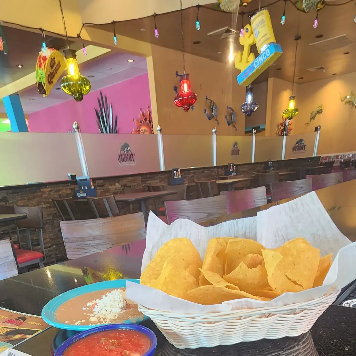 Chips Salsa Refried Beans