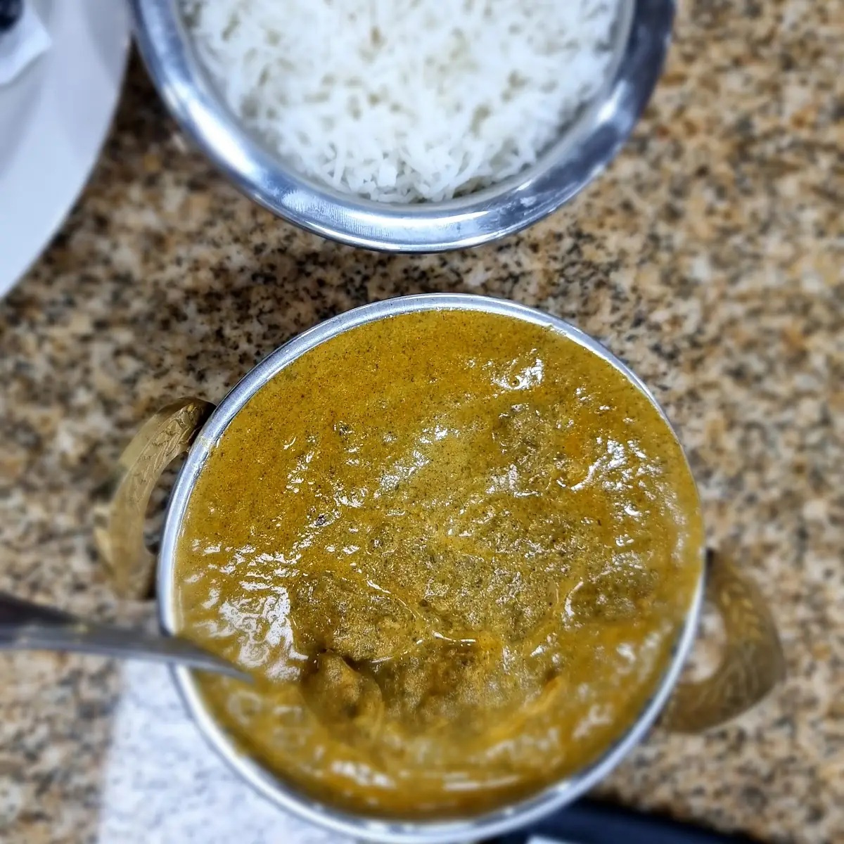 Saag Chicken with White Rice