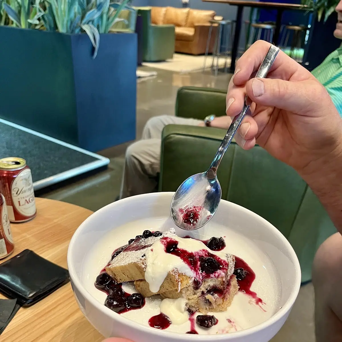 Bread Pudding with Blueberries