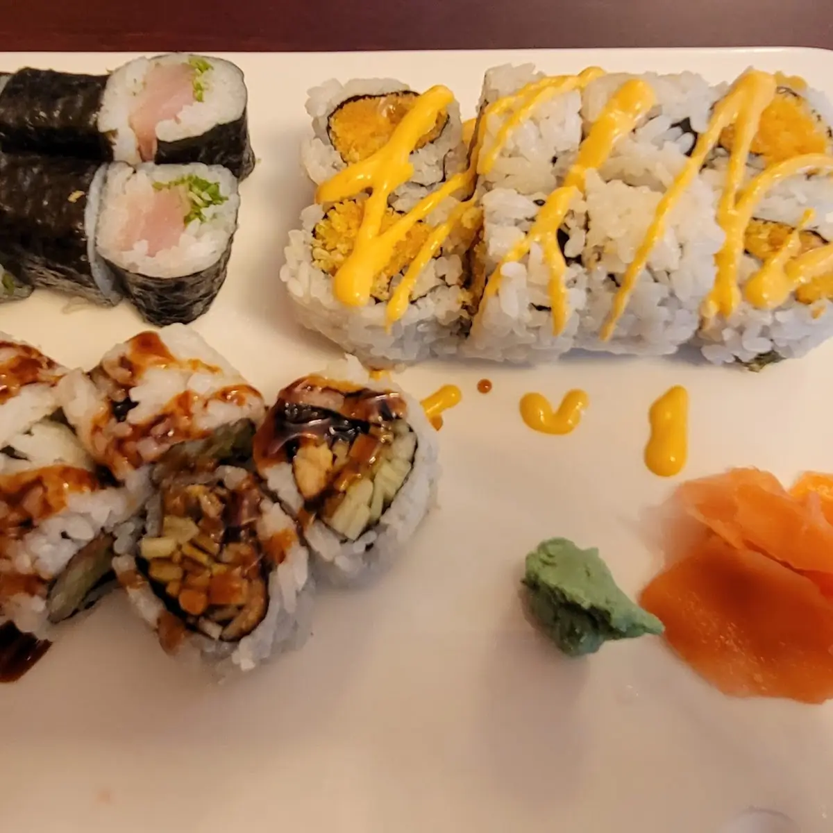 Spicy Salmon Roll Eel Cucumber Roll Yellow Tail Roll