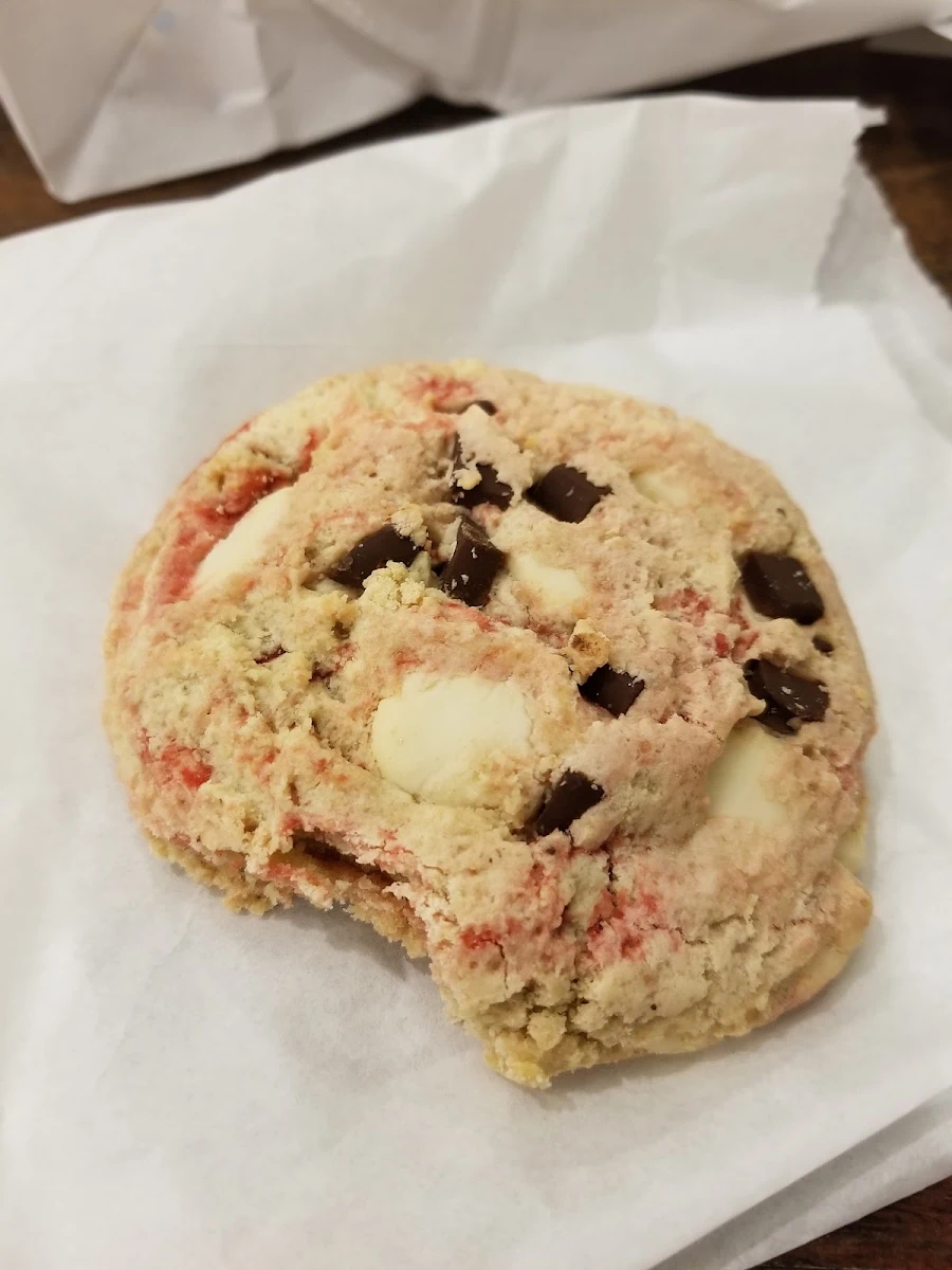 White Choc Raspberry Chocolate Chip Cookie
