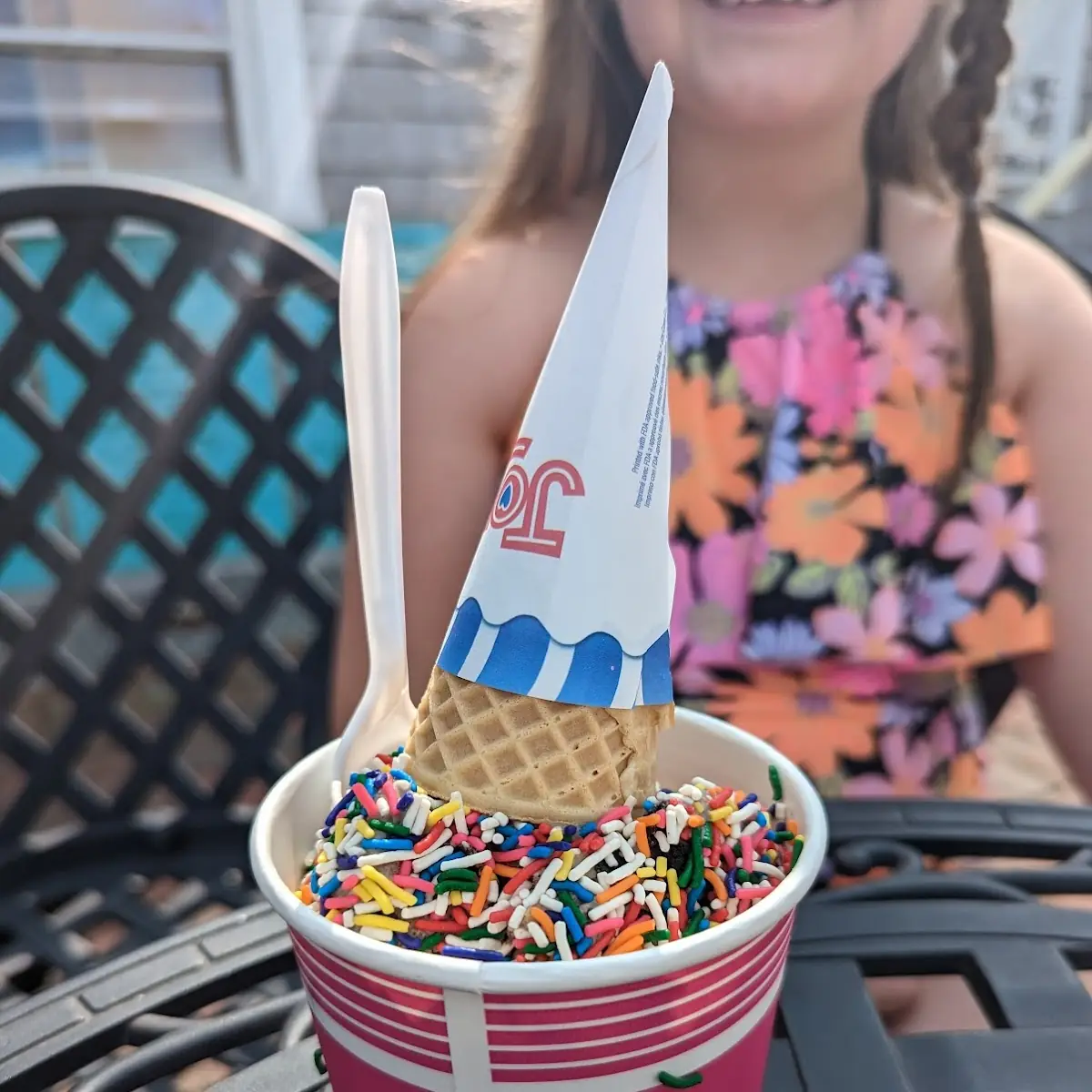 Rainbow Sprinkles on Cookie Monster Ice Cream