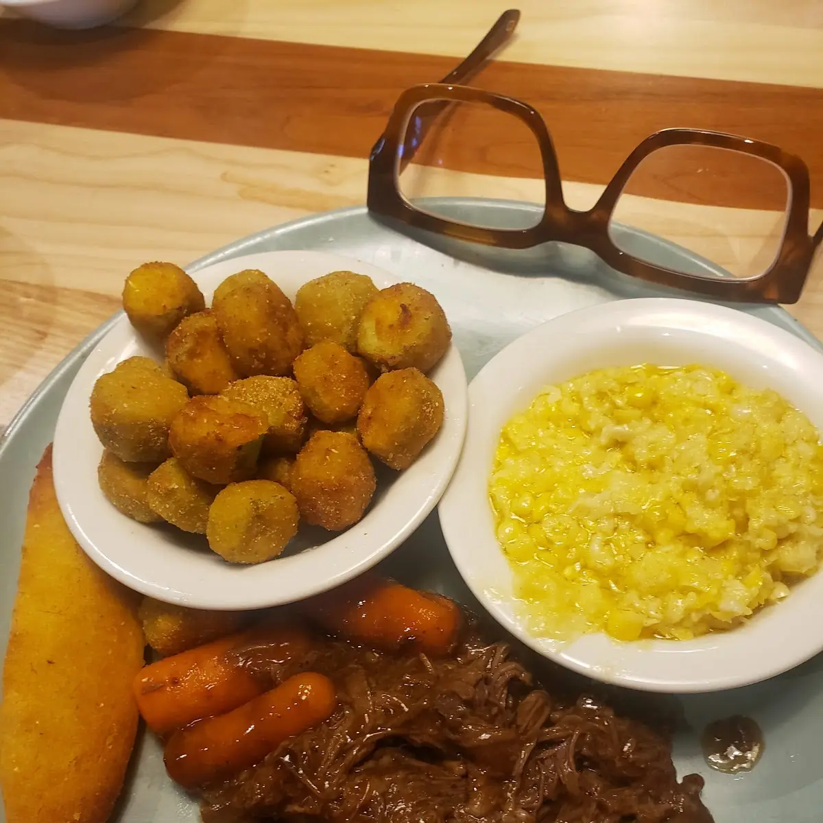 Pot Roast Fried Okra Creamed Corn