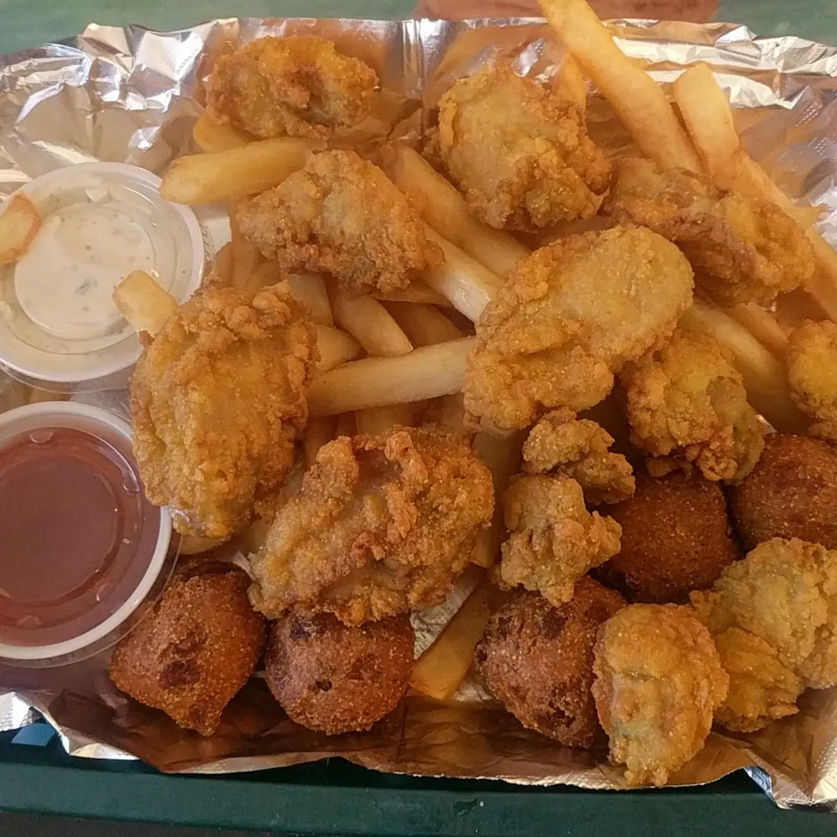Fried Oysters and Catfish