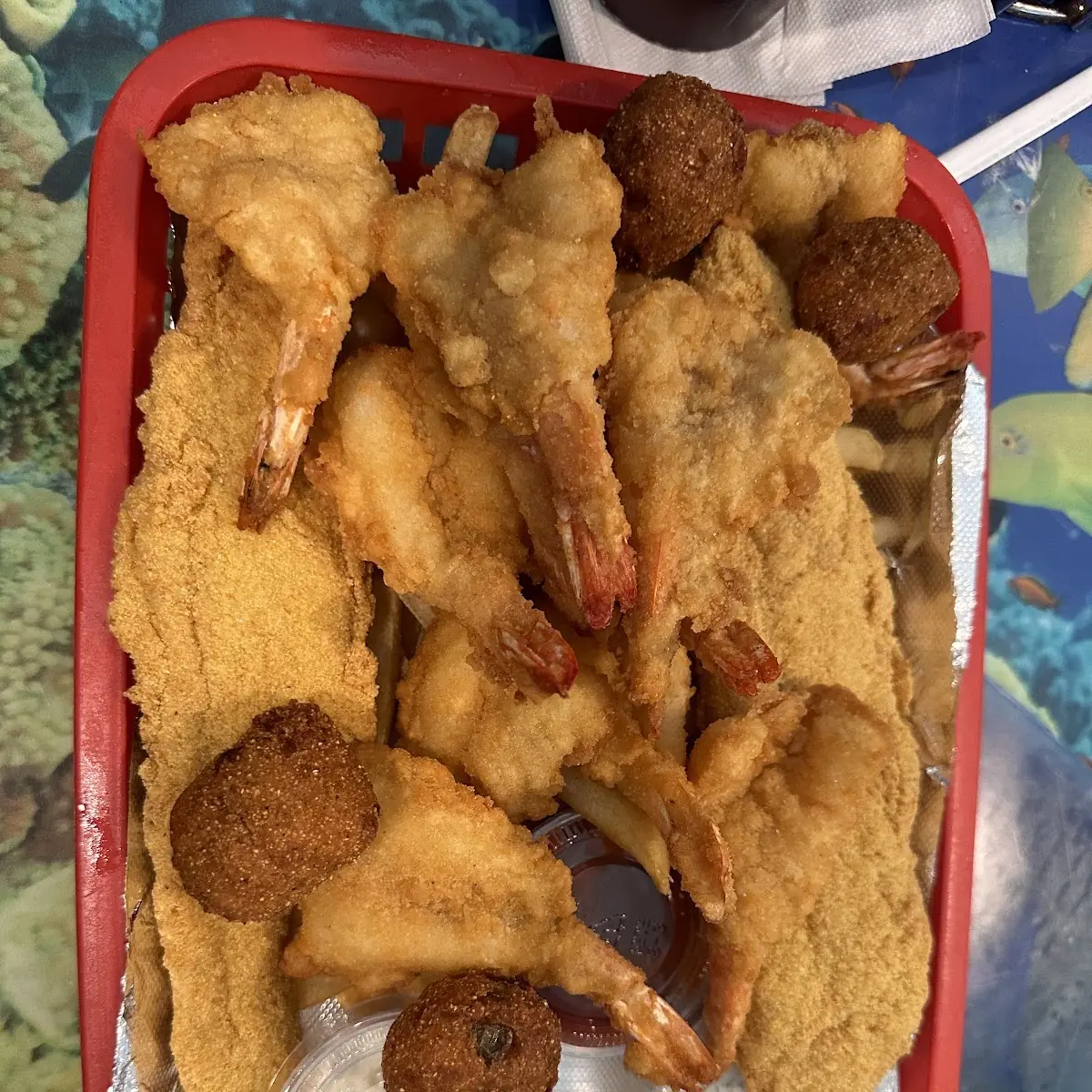 Fried Shrimp Fish Platter