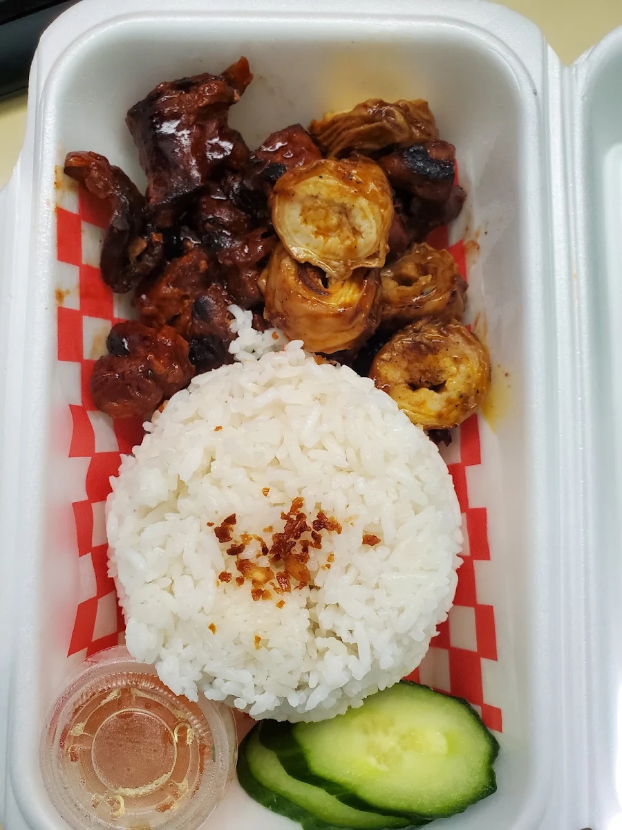 BBQ Pork Skewers with Rice