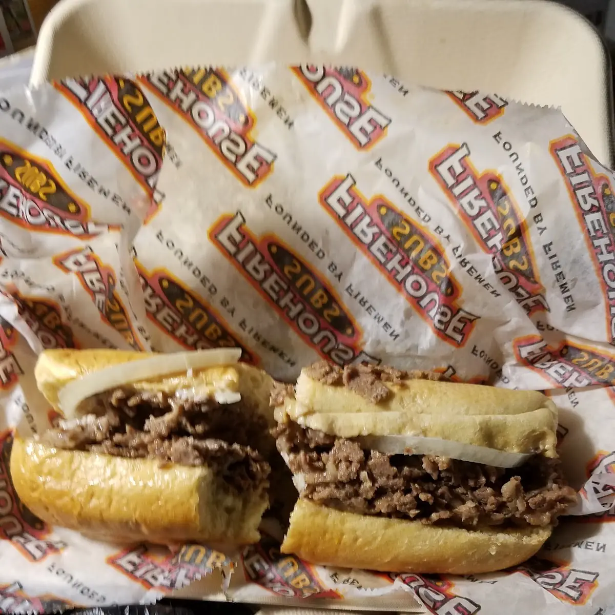 Med Hot Steak & Cheese Sub with Grilled Onions