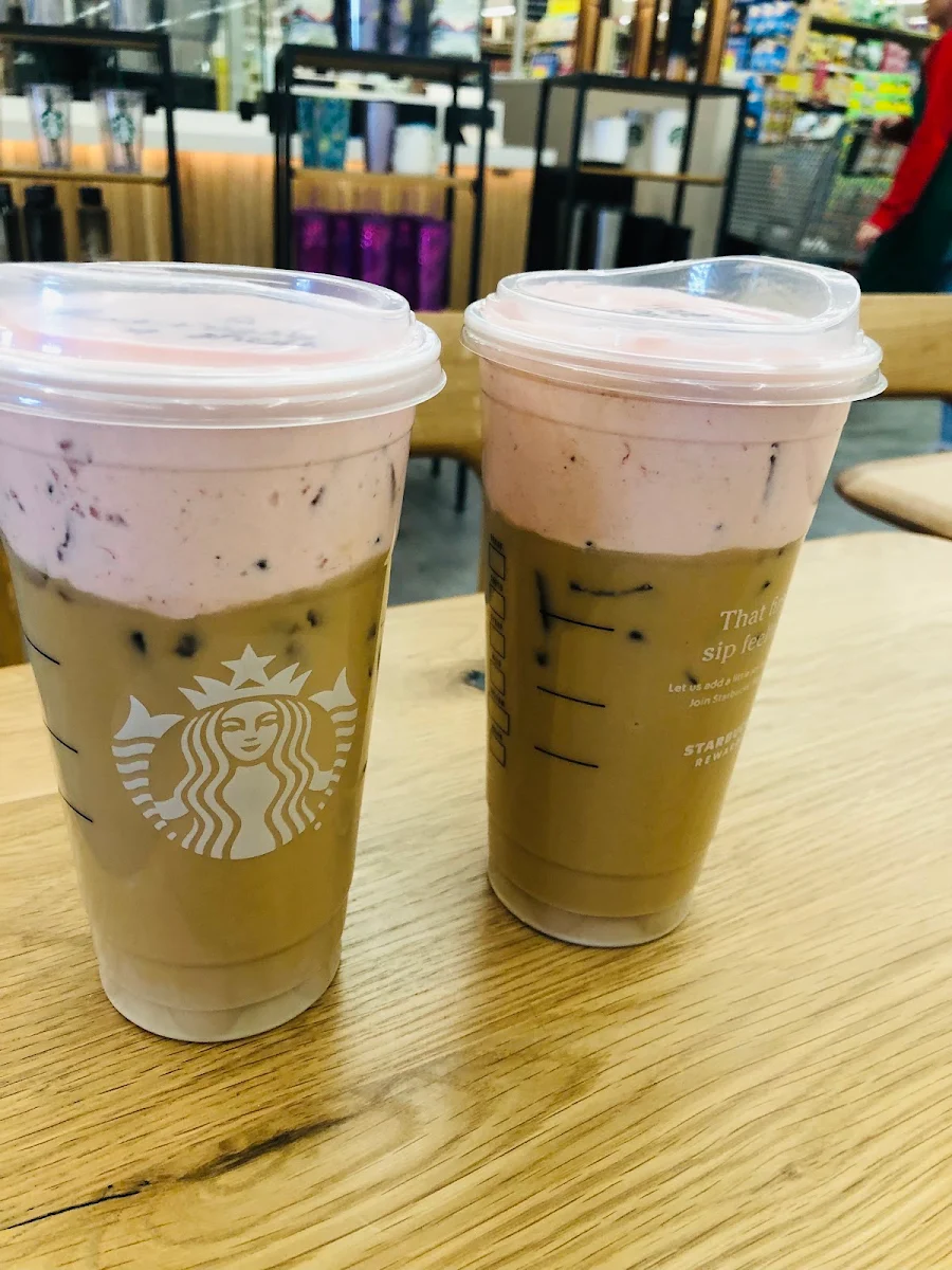 Venti Cold Brew with Raspberry Syrup Topped with Strawberry Purée in Sweet Cold Foam