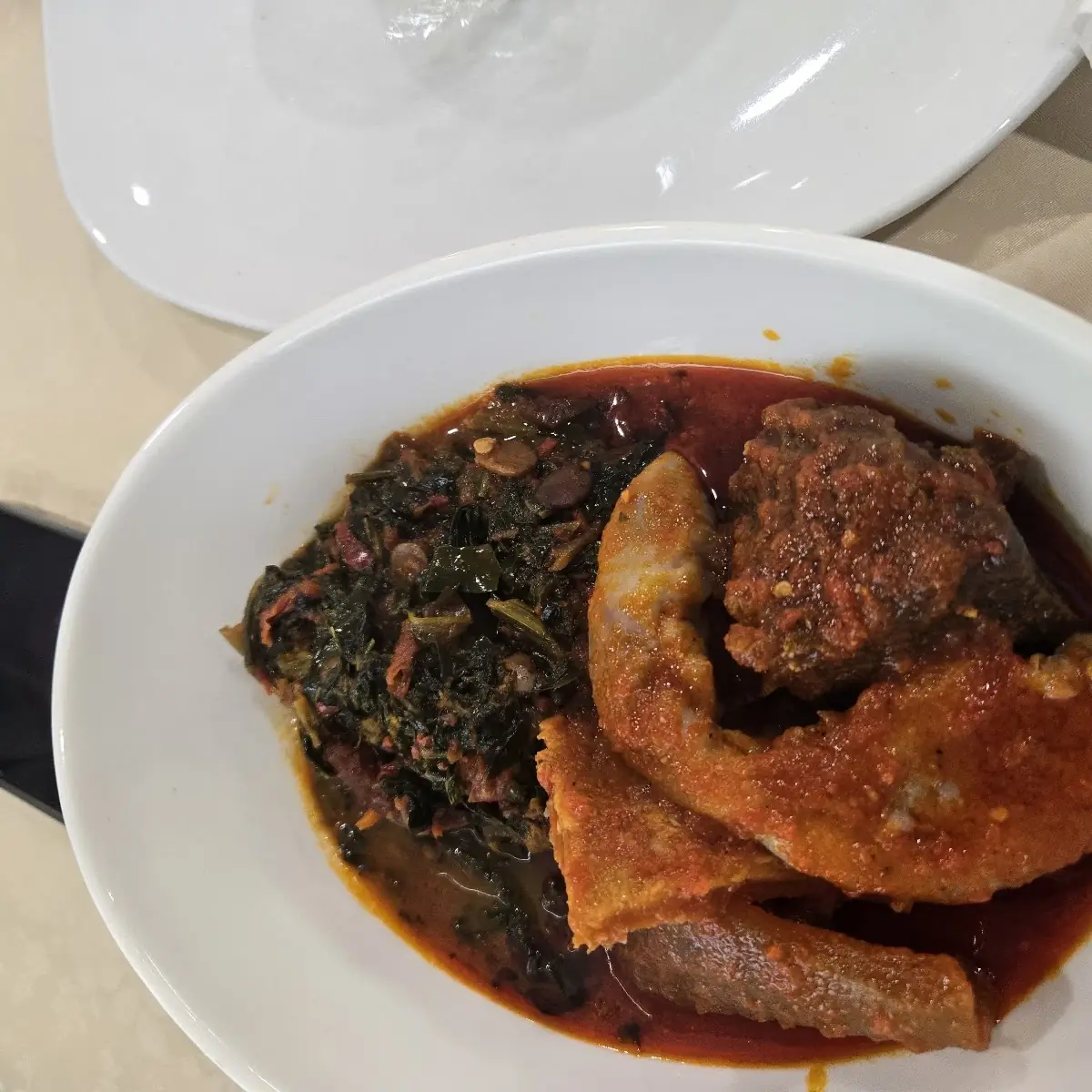 Pounded Yam and Efo Riro
