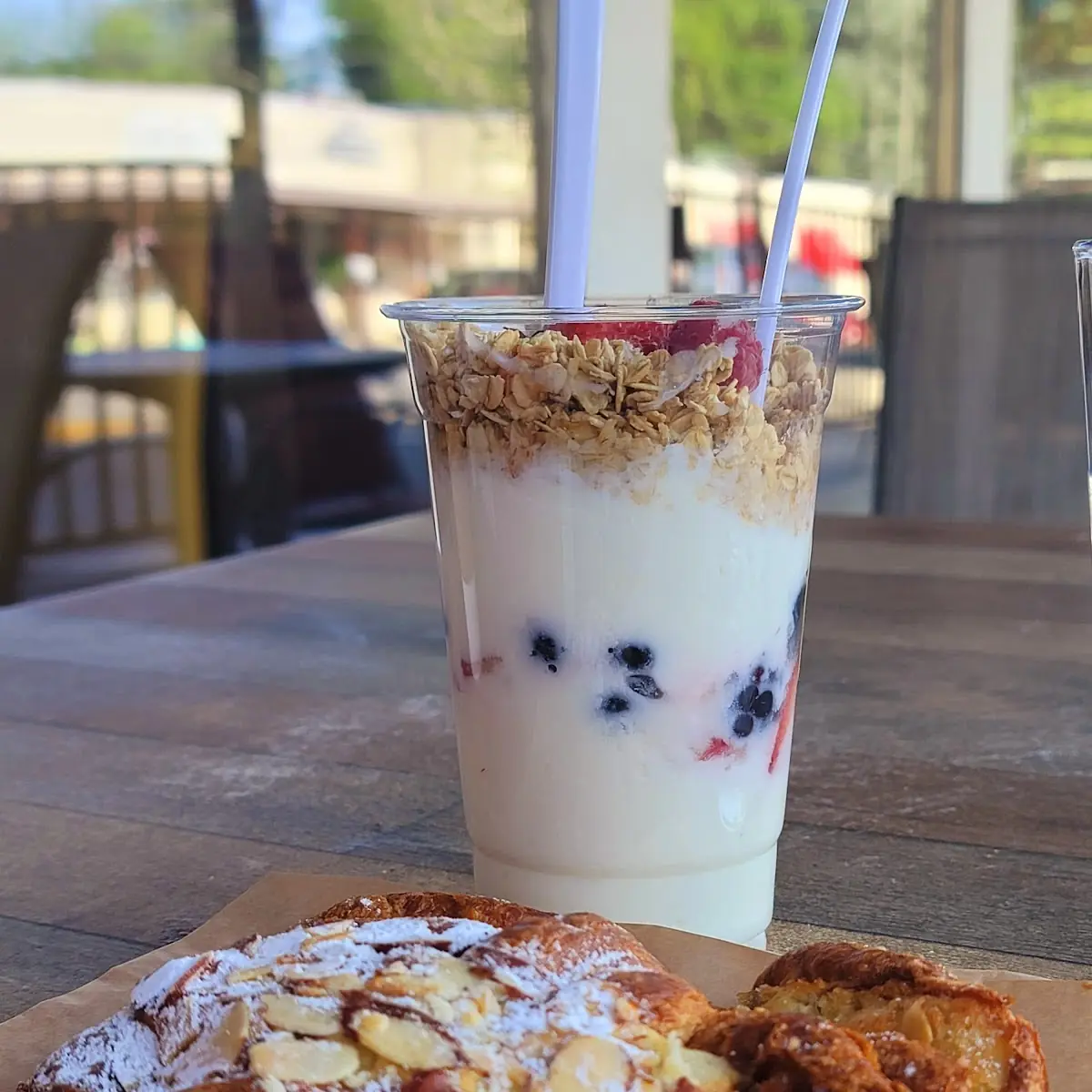 Almond Croissant and Parfait
