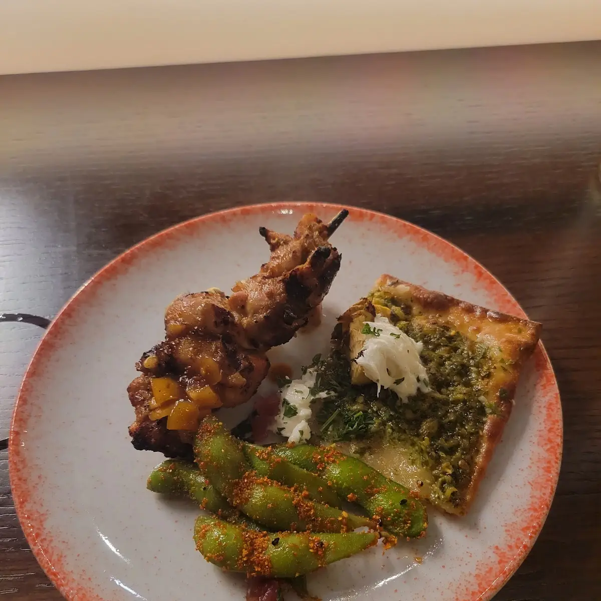 Skewers Edamame and Flat Bread