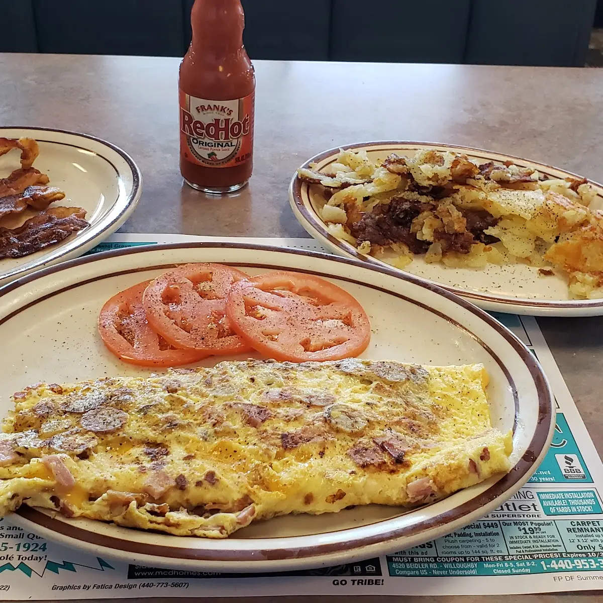 Everything Omelet Was Hash Browns and Bacon
