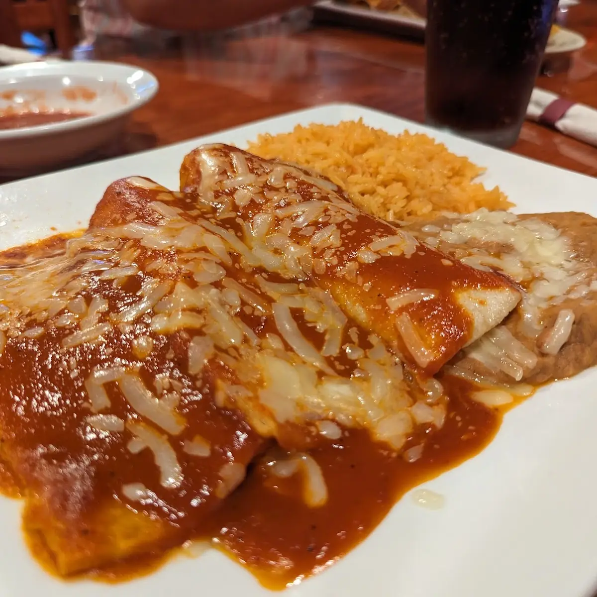 A. Enchilada, Rice and Beans