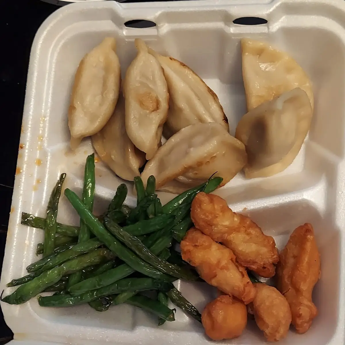 Dumplings Green Beans Orange Chicken