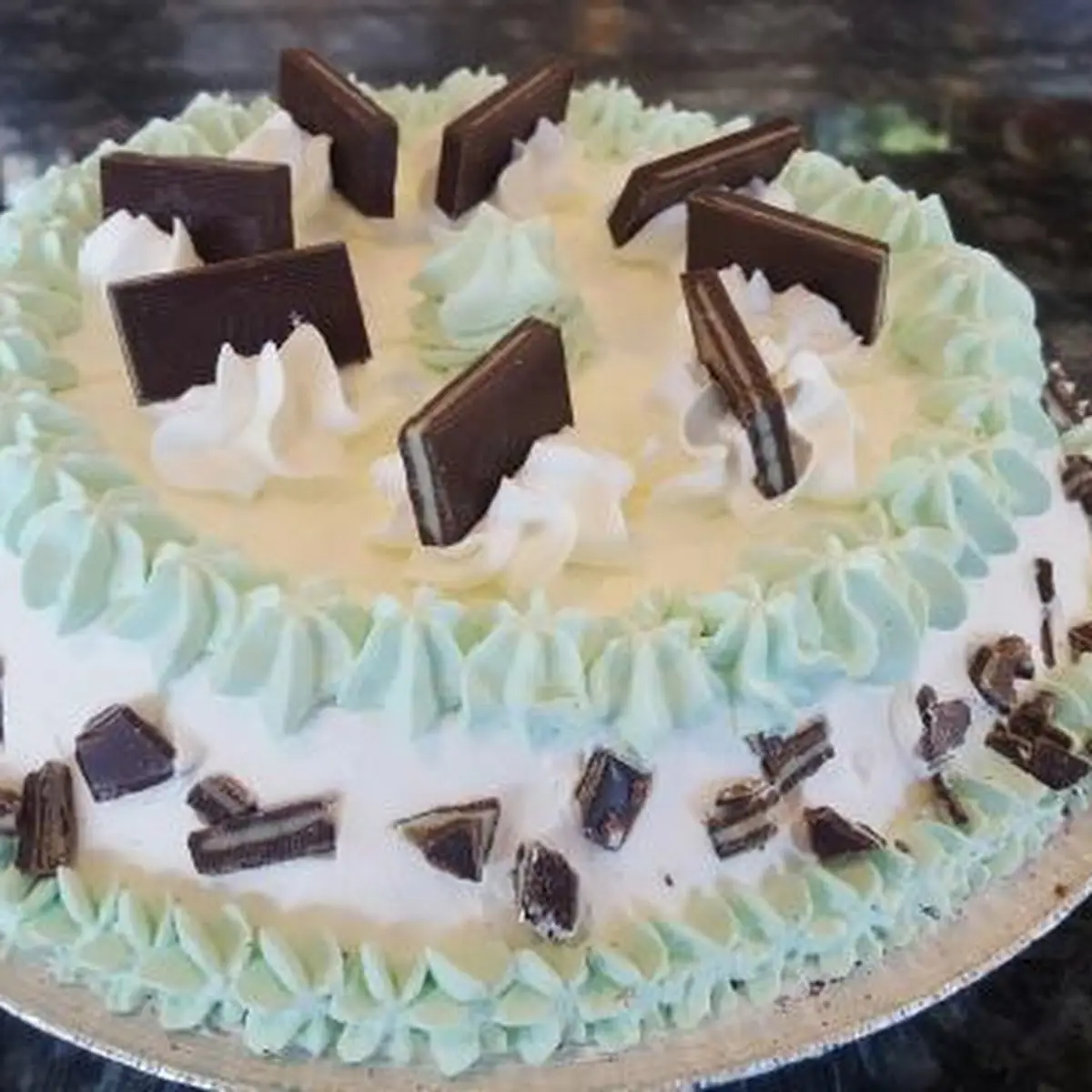 Chocolate Mint Chip Cream Pie