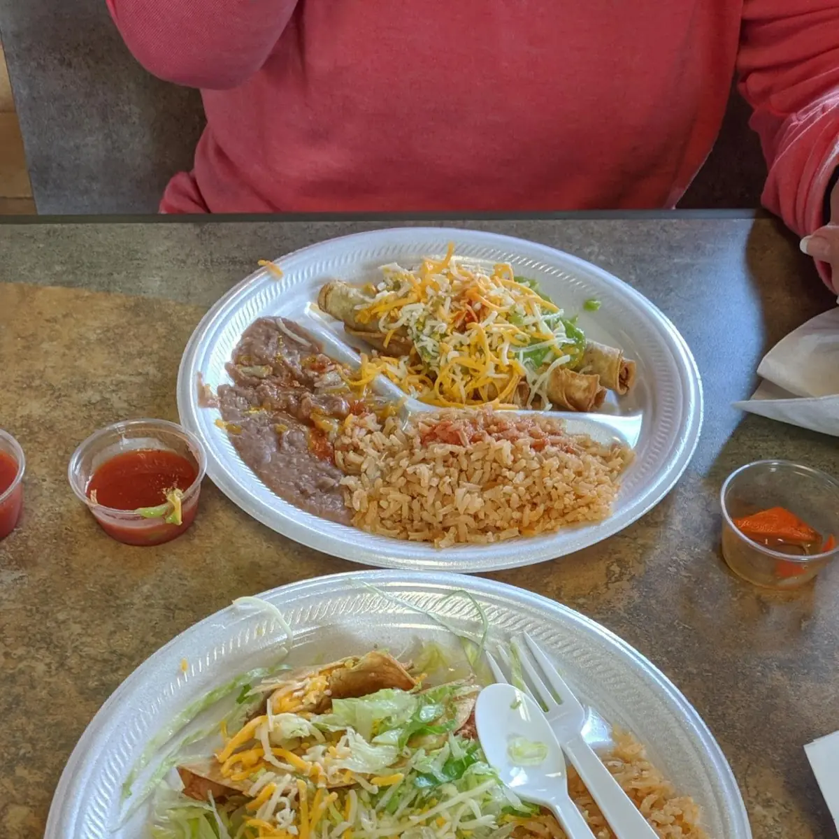 Chicken Tacos and Shredded Beef Taquitos