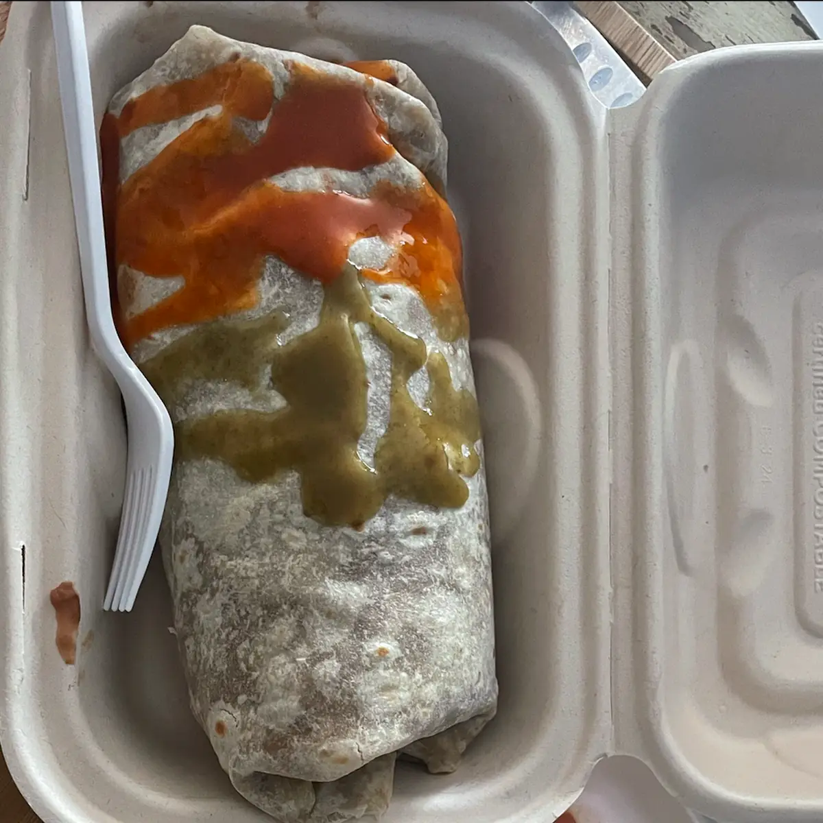 Burrito with Hot Sauce