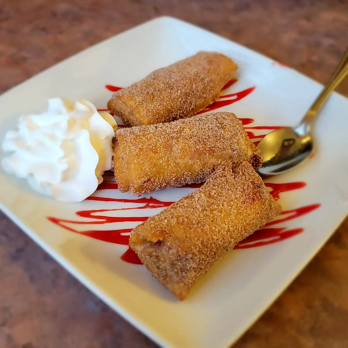 Raspberry Cheesecake Chimichangas