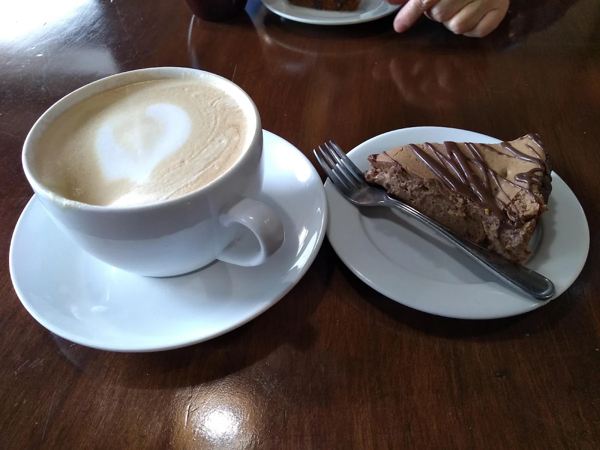 Latte and Cheesecake, Black Walnut Bakery Cafe