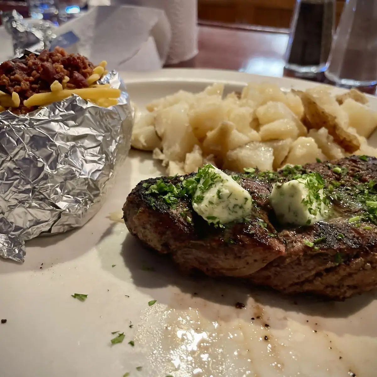 Steak Night Ribeye with Loaded Bake Potato