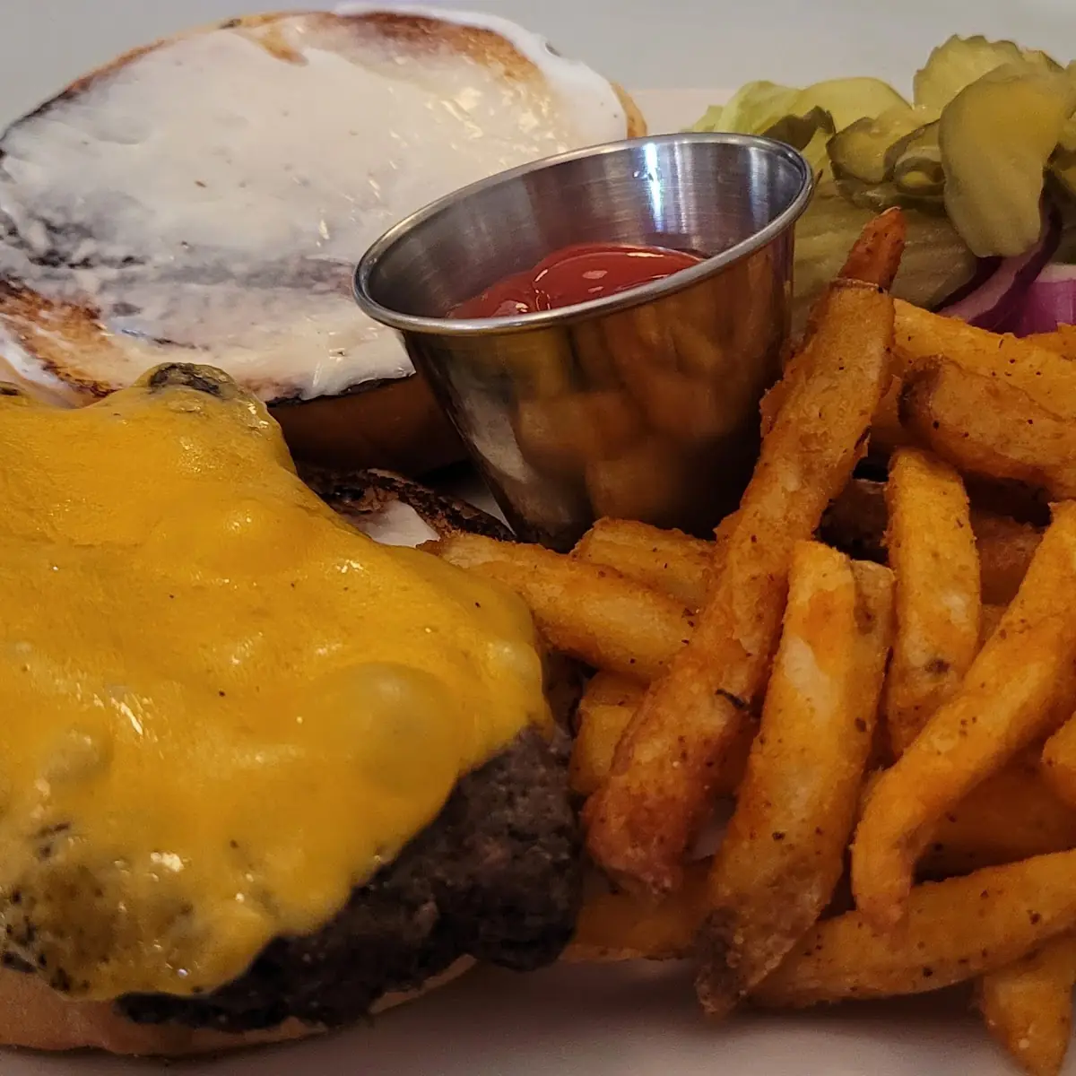 Cheese Burger and Fries