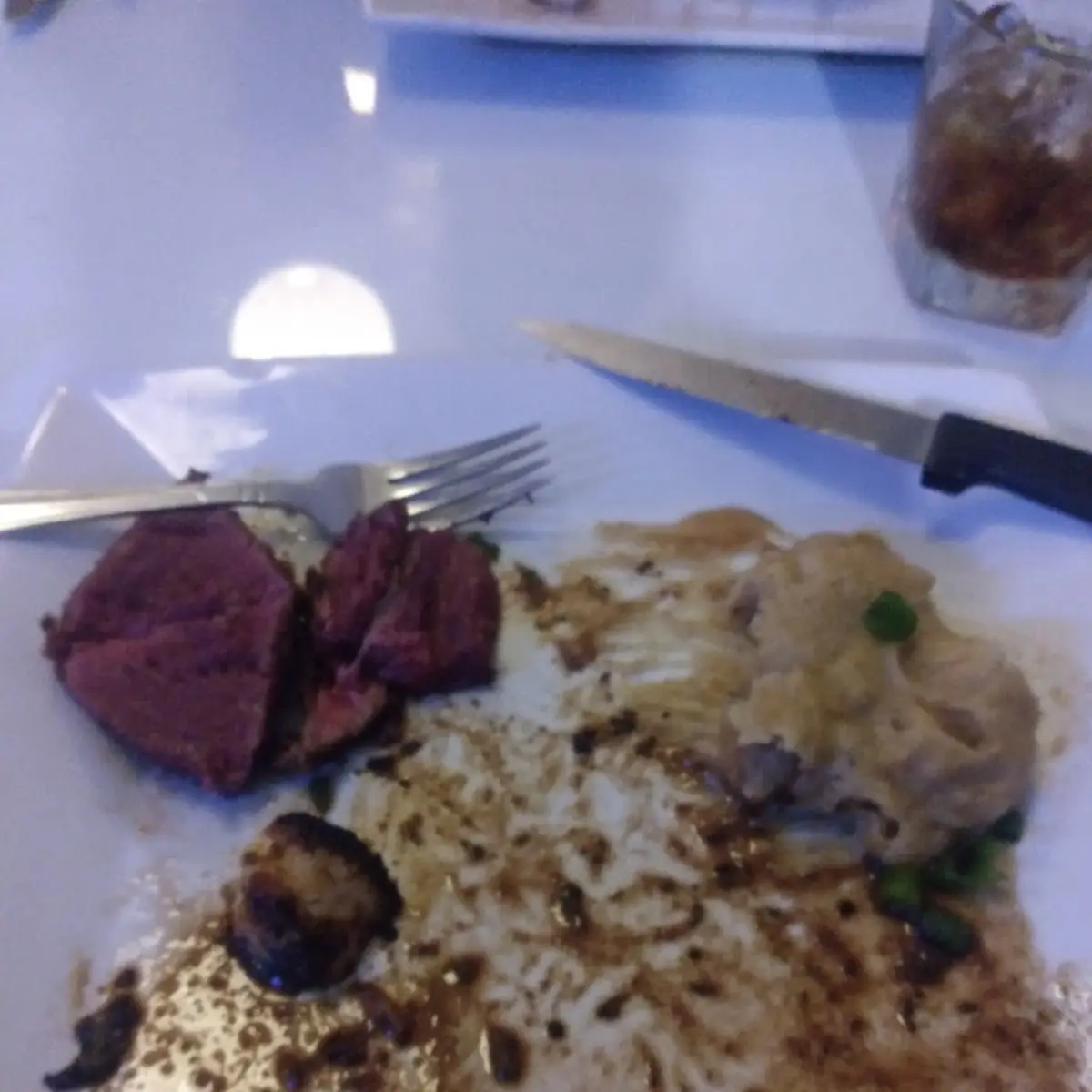 Raw Filet with over Garlic Potatoes Unedible
