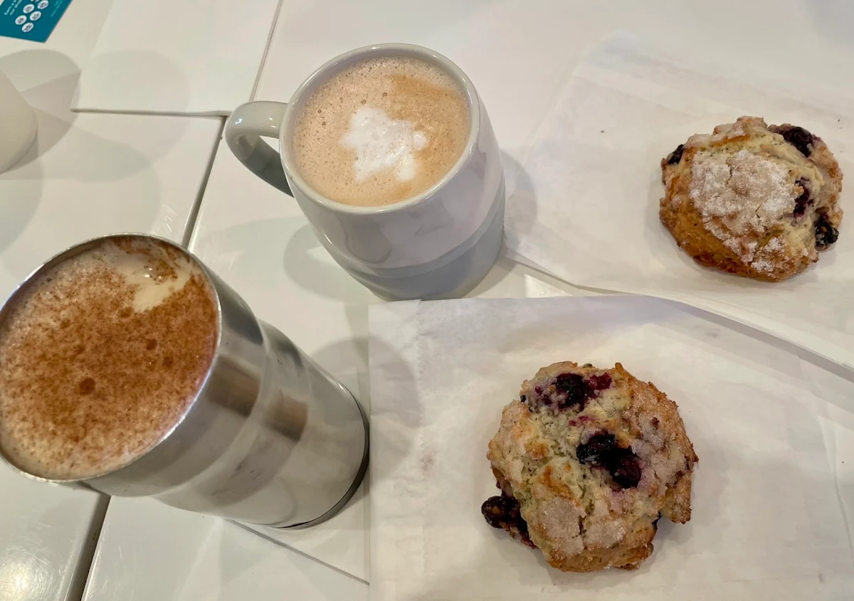 Blueberry Scones and Latte