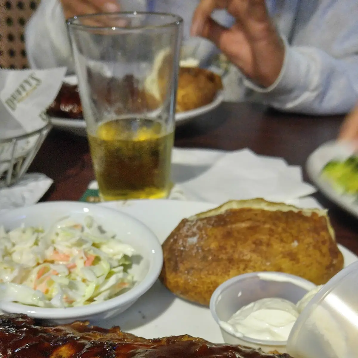 Ribs and Stuffed Baked Potato