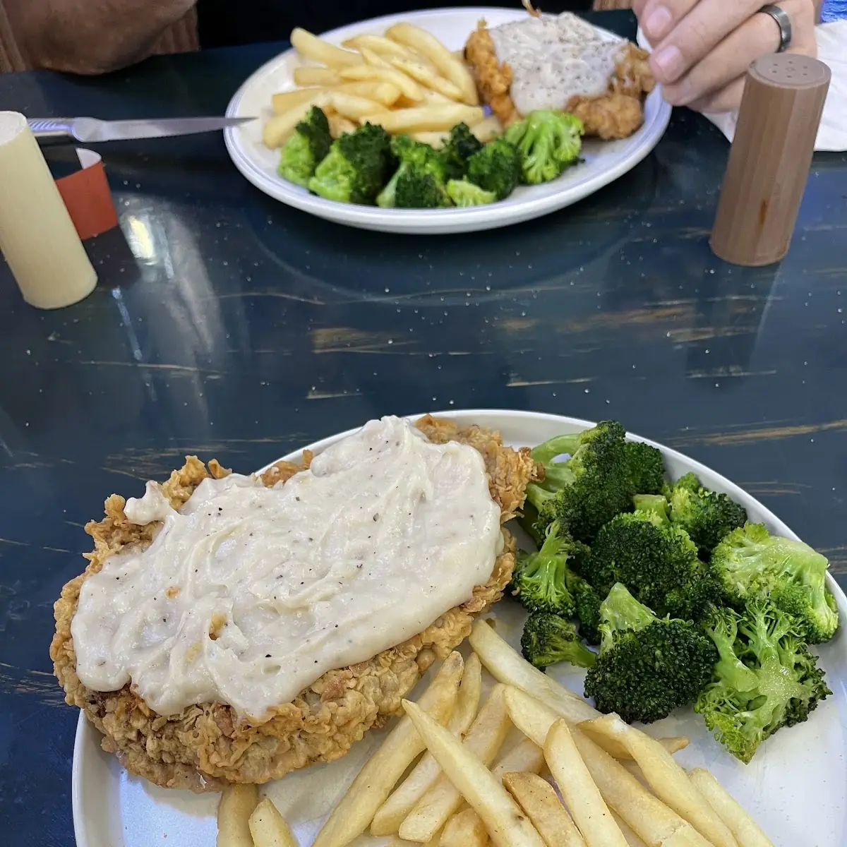 Chicken Fried Steak N Grilled Broccoli