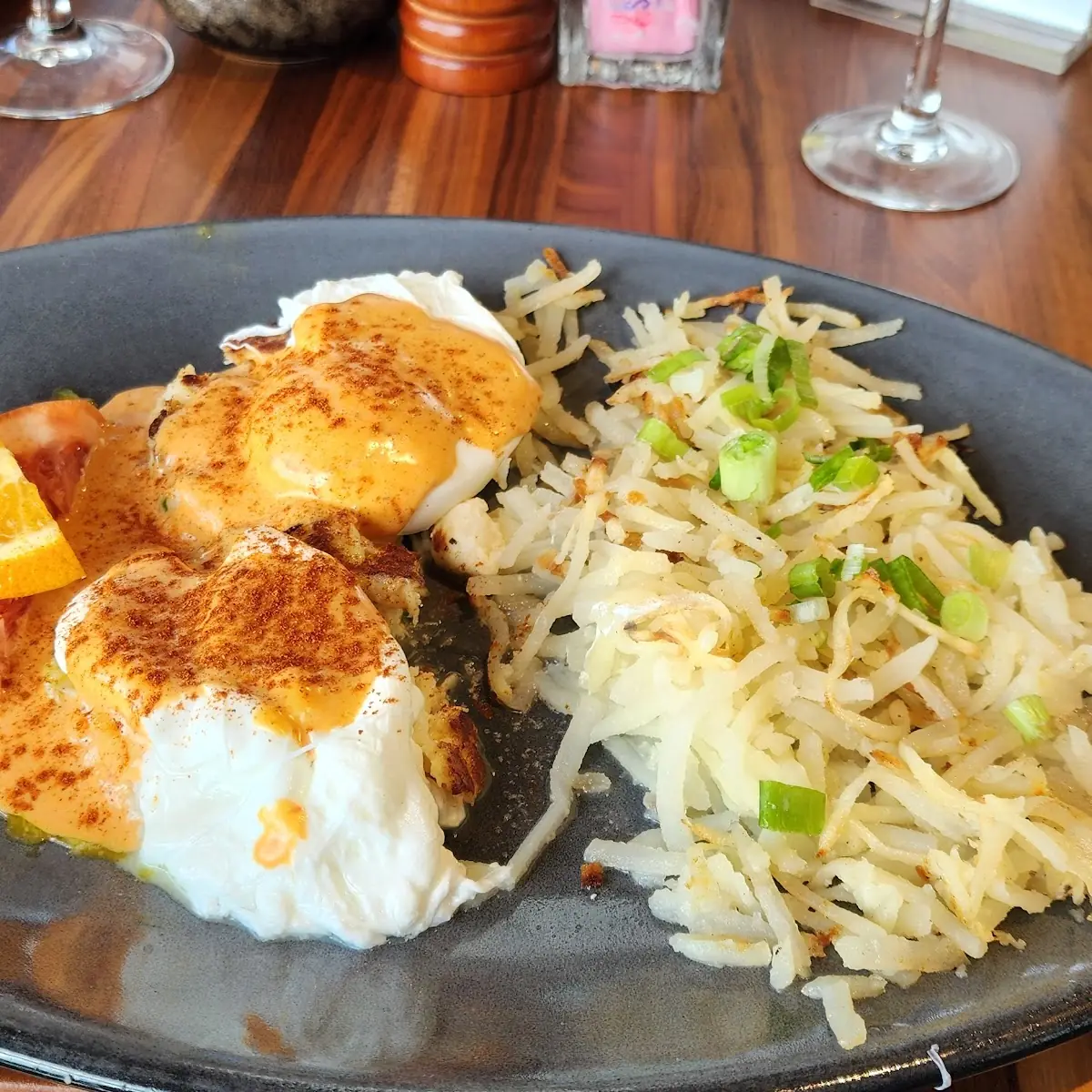 Poached Eggs and Hash Browns