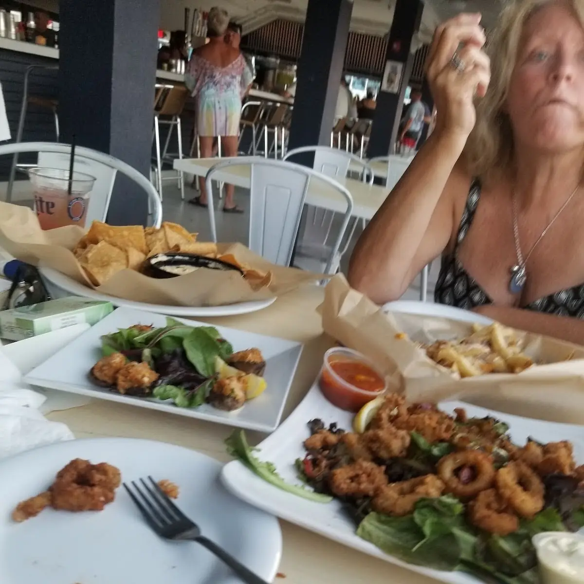 Crab Dip and Chips Calamari Rings