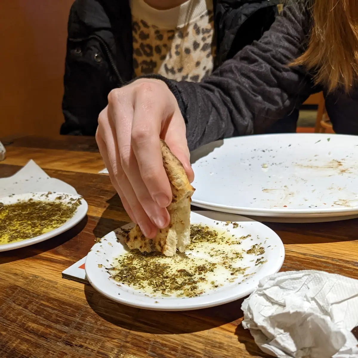 Flat Bread and Herbs with Olive Oil