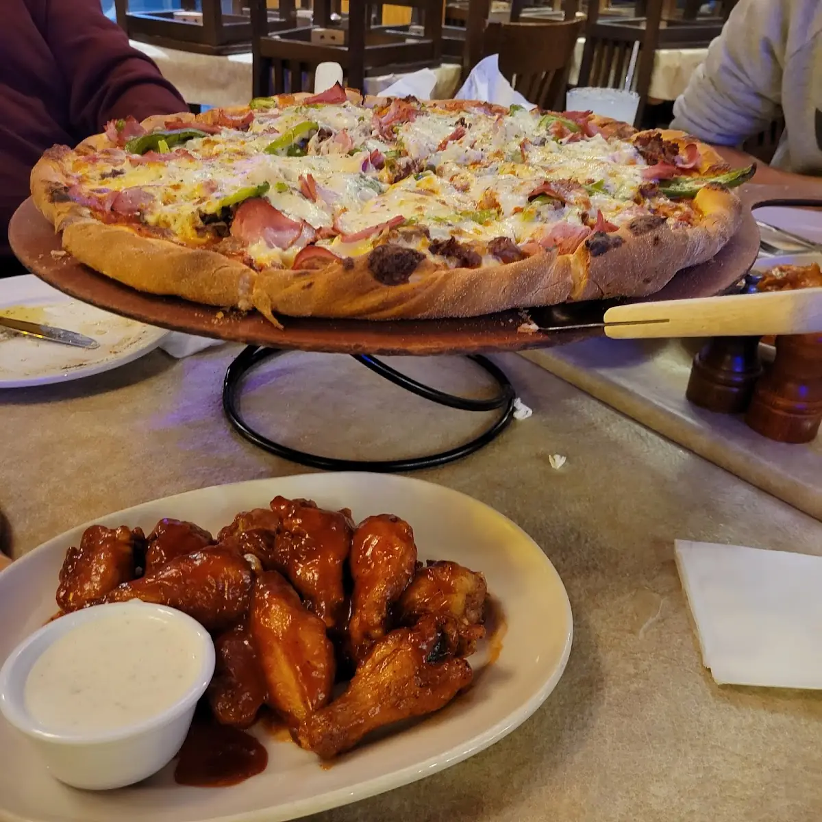 Pizza and BBQ Wings