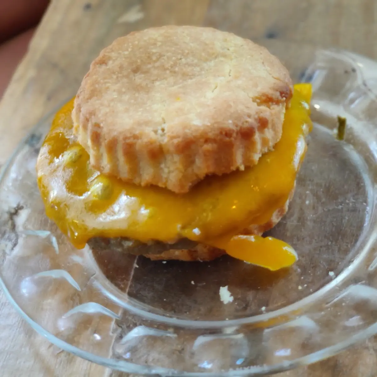 Sausage Egg & Cheddar Biscuit Sandwich