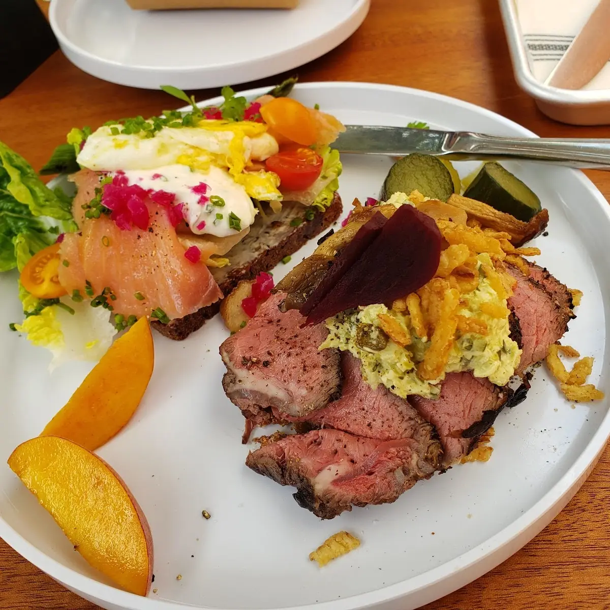 Roast Beef and LAX Sandwich